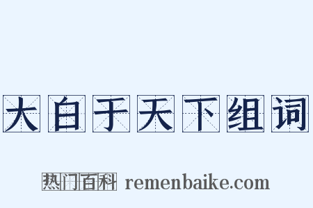 大白于天下组词是什么意思的图片